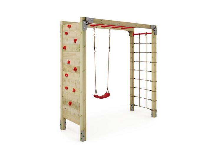 Wickey Klettergerüst Fit Gym 442 – Spiel- & Sportgerät mit Schaukel, (Kraftstation, Fitnessstation, Sportgeräte für zuhause, Workout, Krafttraining, Gymtower, Fitnessturm, Ideal für Spielspaß & funktionales Outdoor-Training, Trainingsgerät für Jung & Alt fördert Kraft, Motorik & Balance), extrem witterungsbeständig mit 5 Jahren Garantie*