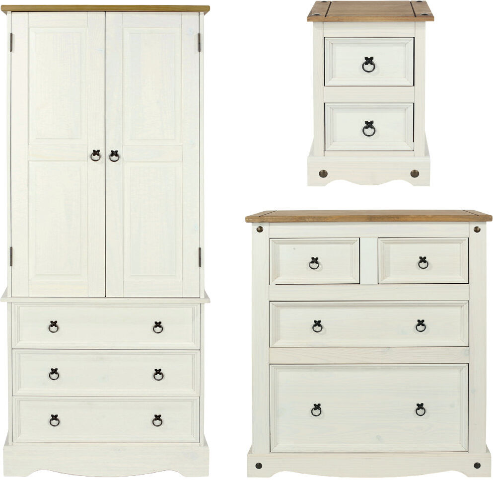 Lark Manor Solid Wood Piece Bedroom Set Brown;White