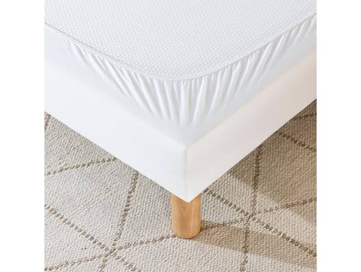 Cache-sommier Coton Jersey Blanc 180x190