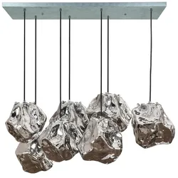 HÄNGELAMPE EDESSA Silber Glas