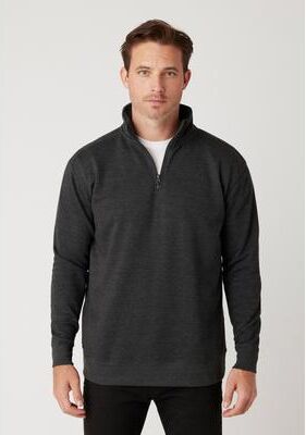 Cotton Heritage M2475 Quarter Zip Fleece T-Shirt in Charcoal Heather size 3XL   Cotton/Polyester Blend
