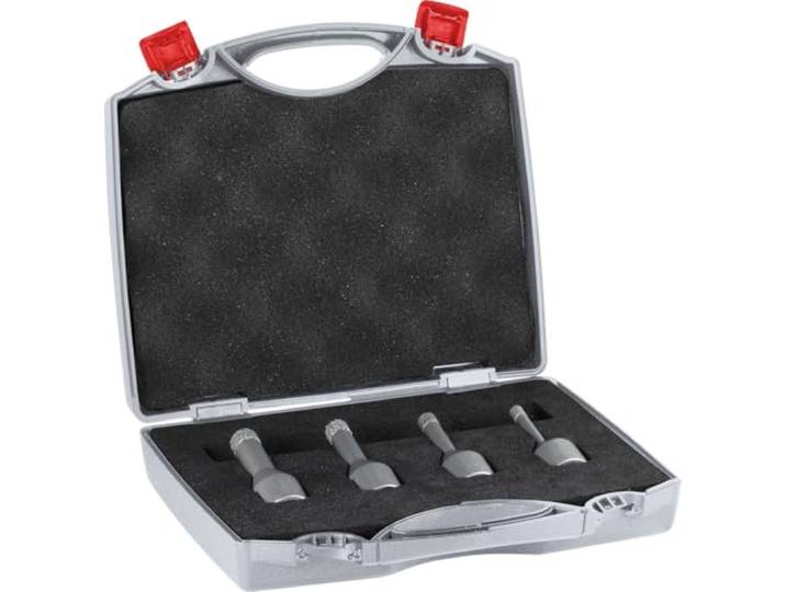 Bosch 4x Coffret de couronnes de forage PRO Ceramic dry\, M14 pour Carrelage\, Carreaux de Hard Ceramic\, Ø 6\, 8\, 10\, 12 mm Professional Accessoire Petite meuleuse angulaire
