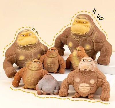 Uplift Essentials Stretchable Gorilla Squishy Figurine 4.7 In