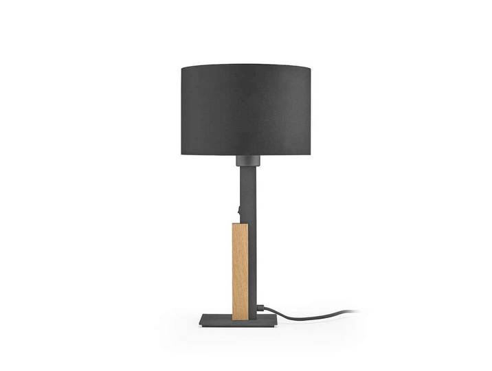 Herzblut Tischleuchte Arian, Schwarz, rund, 45 cm, Europäischer Sicherheitsstandard, Schutzklasse II (Schutzisoliert), Schnurschalter, Lampen & Leuchten, Innenbeleuchtung, Tischlampen, Tischlampen