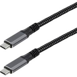 Maxtrack USB-C® Kabel USB 3.2 Gen2 USB-C® Stecker 2 m Schwarz beidseitig verwendbarer Stecker, vergoldete Steckkontakte C531-2L