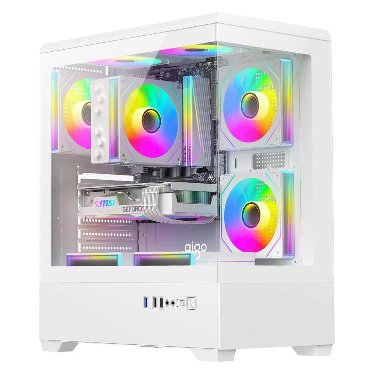 Darkflash Tech DarkFlash C365 computer case (white) + 5 fans (ATX, E-ATX, ITX, Mini-ATX) (C365 WHT +5F)