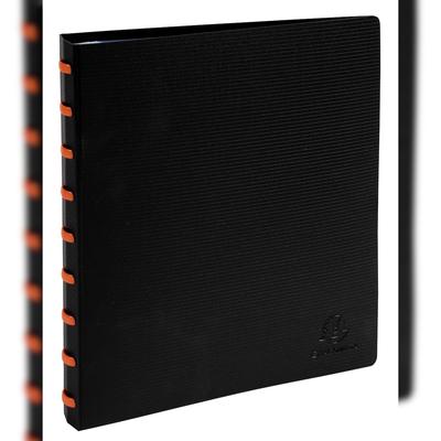 Exacompta 86034E 6x Sichtmappen mit Ringen und 30 herausnehmbaren Klarsichthüllen, für DIN A4, Exactve - Schwarz