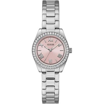 Quarzuhr GUESS "MINI LUNA", silber (silberfarben), Armbanduhren, Damen, Quarzuhr, Armbanduhr, Damenuhr, Edelstahlarmband