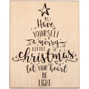 Rayher Motivstempel 29143000 Christmas Tree, aus Holz, 8 x 10 cm, für Stempelkissen