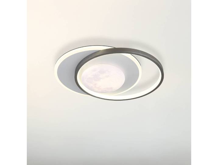 Globo Deckenlampe Moon, schwarz, für Flurbereich, Metall, Deckenlampe