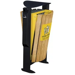 ARKEA Abfallkorb Rossignol 2x 60L Holz zementgrau/blau Abfallkorb mit Holzfront/Zementgrau, Rapsgelb