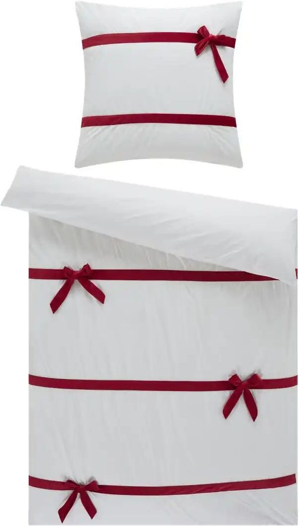 como Satin Bettwäsche  Schleifen ¦ weiß ¦ Maße (cm): B: 135