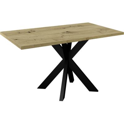 Esstisch MÄUSBACHER "Big System Metall", braun (schwarz feinstruktur, asteiche, schwarz feinstruktur, asteiche), B:160cm H:78cm T:90cm, Tische, Esstisch, Metallgestell in Stern-Form