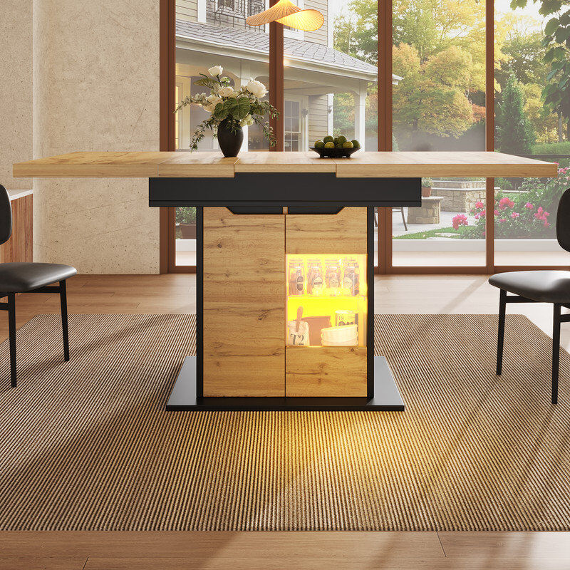 Metro 140 cm Extendable Rectangular Dining Table Natural Wood