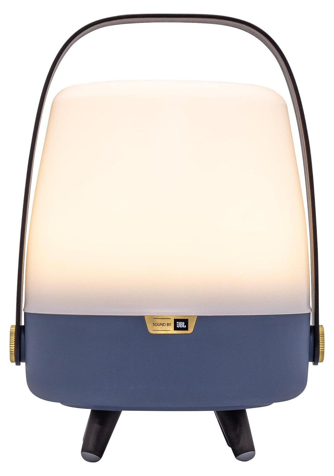 Kooduu Lite-up PLAY Mini Draadloze Mono-luidspreker met LED-nachtlampje, Blauw, Wit en Hout