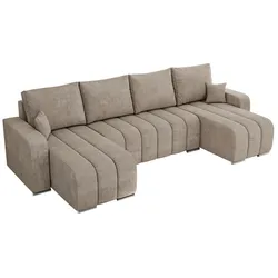WOHNLANDSCHAFT KIRASSO U Beige Struktur