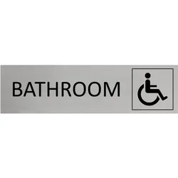 CombiCraft Aluminium Türschild Accessible Bathroom 165x45mm mit 3M-Tape zur Befestigung, einfache Kennzeichnung von Räumen und Bereichen