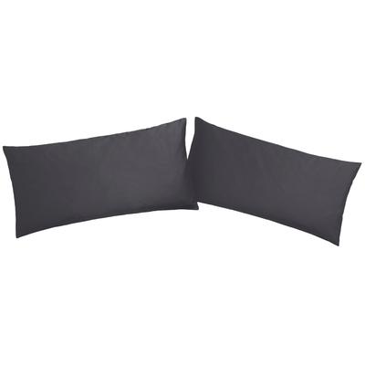 Kissenbezug OTTO HOME "Mila", grau (anthrazit), B:40cm L:80cm, Satin, Obermaterial: 100% Baumwolle, Kissenbezüge, Kissenbezug, Satin Qualität, in Uni Design