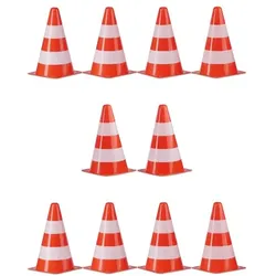 Relaxdays Warnkegel 10er Set Weiß,Orange