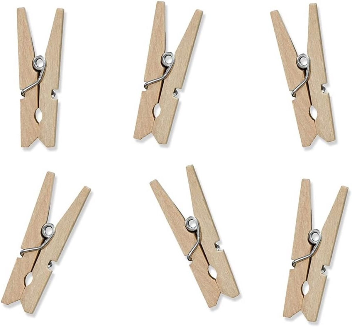 Houten Klemmen Decoratie Clips Naturel - Lengte: 3 cm