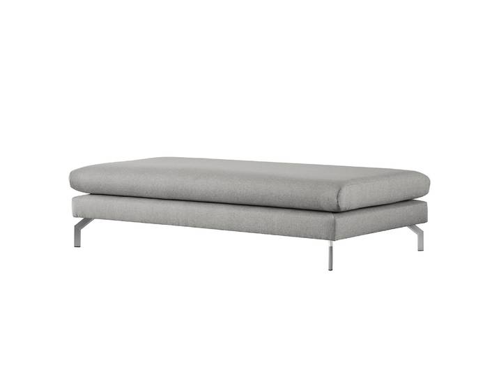 Hockerbank Kayena 181 x 44 x 78cm Grau Chrom glänzend Webstoff Inas: Platin