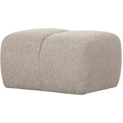 Hocker Mojo aus Boucle-Stoff, modern gepolstert, Beige, rechteckig und bequem