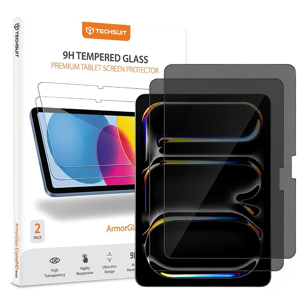 Techsuit - ArmorGlass CrystalHD (2 pack) - iPad Pro 11 (2024) / iPad Pro 11 (2025) - Privacy (2 Stk., Apple iPad Pro 11 2024, Apple iPad Pro 11 2025) (72589505)
