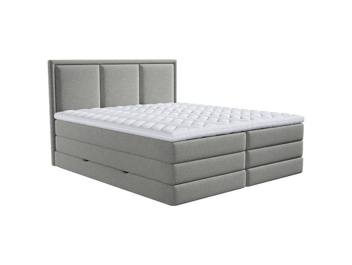Boxspringbett, Taupe, 160x200 cm, Textil, Bettkasten & Gepolstertes Kopfteil, Klassisch, MID.YOU