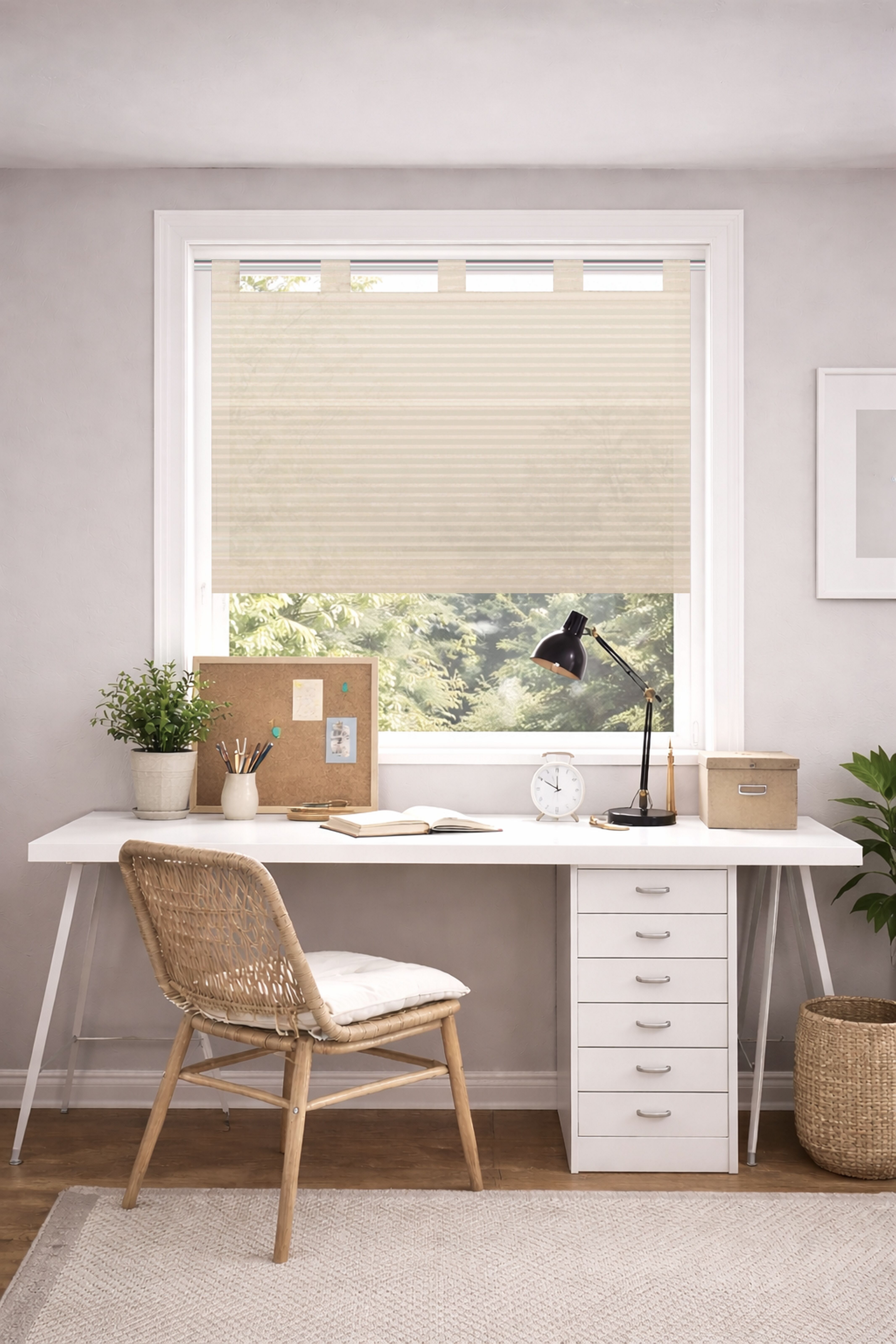 HOME WOHNIDEEN "TURIN" mit Schlaufen sand 130cm, Schlaufen, 60cm