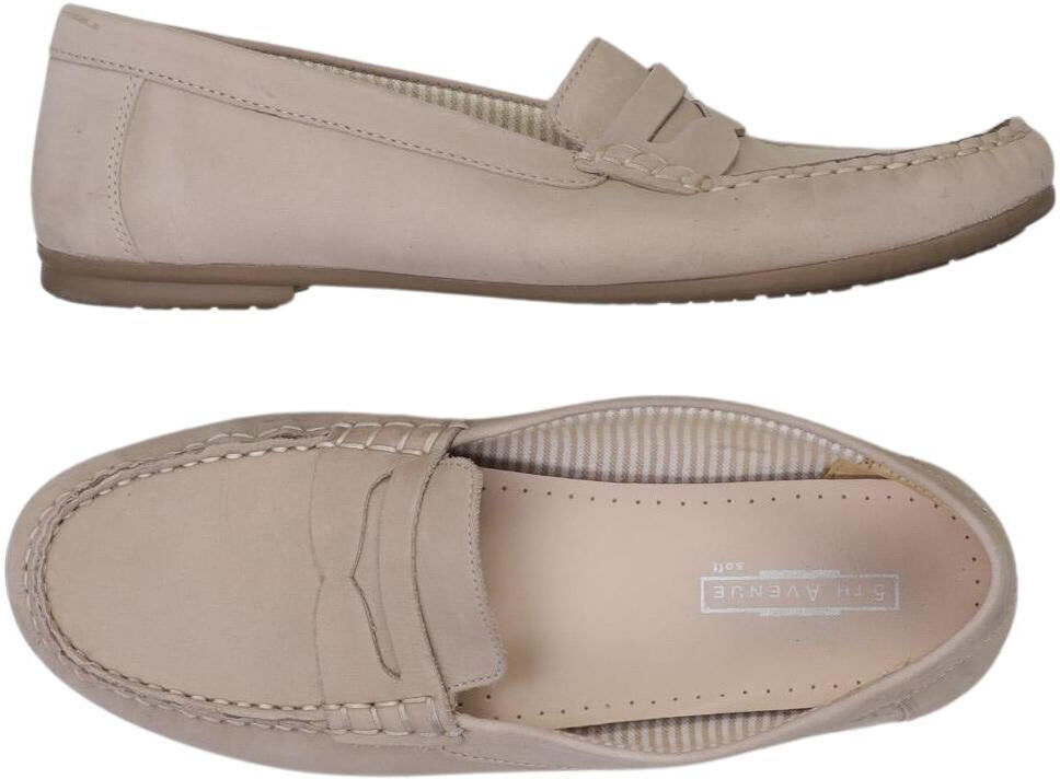 5th Avenue Damen Halbschuh, Beige, Gr. EU 39, Leder - Second Hand