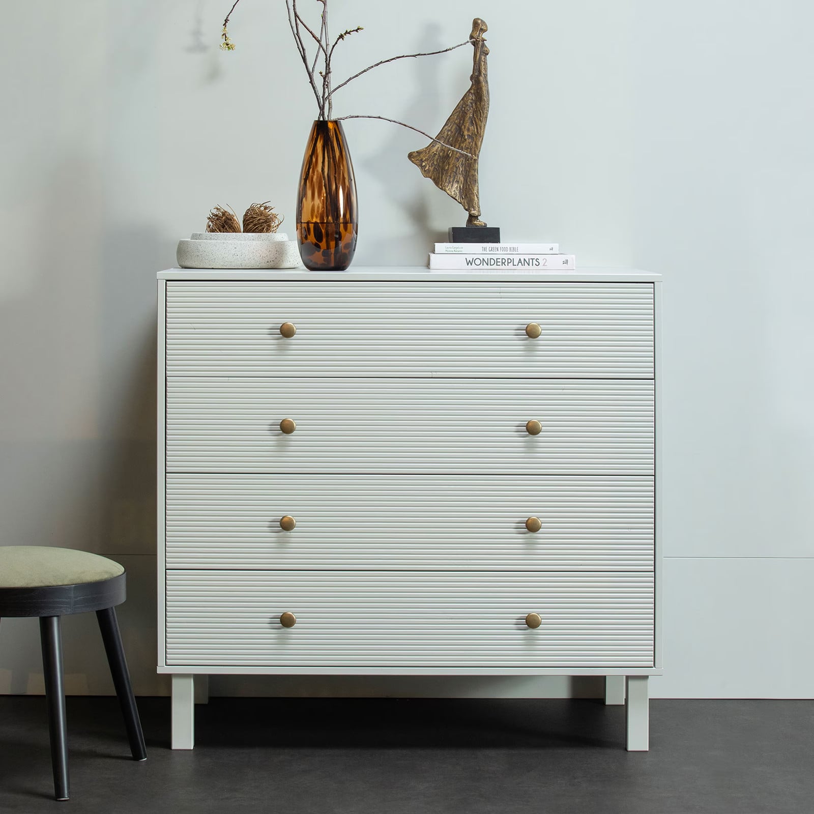 WOOOD Ladekast Madu Wolkengrijs B: 91 cm, H: 94 cm