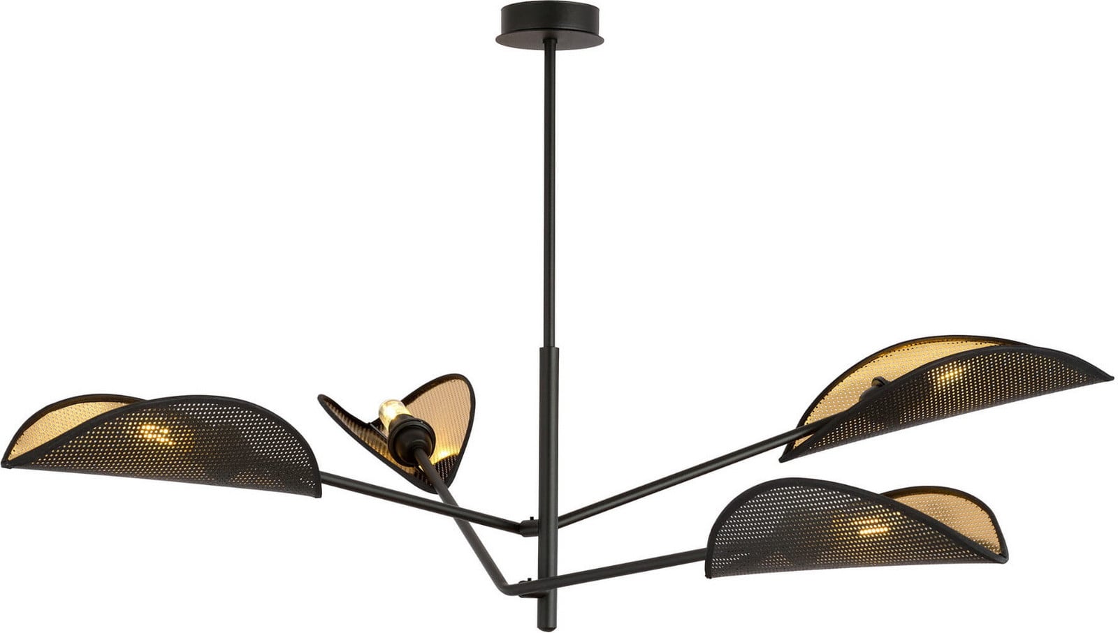 Emibig Plafondlamp VENE 4, 4x E14, 40W, Zwart/Goud