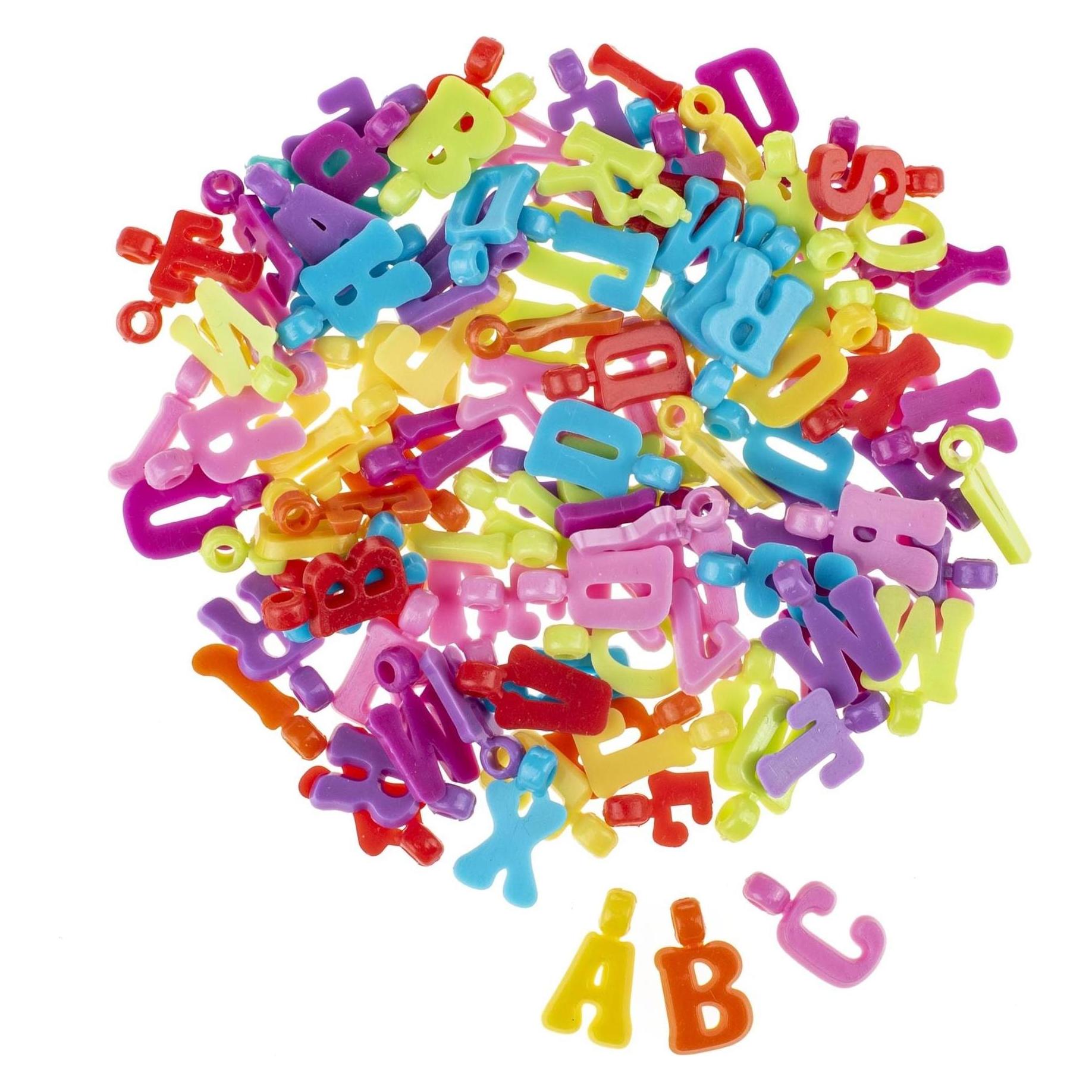 Glorex Buchstabenperlen Kunststoff, ca. 200 Stk, Farbig (61630201)