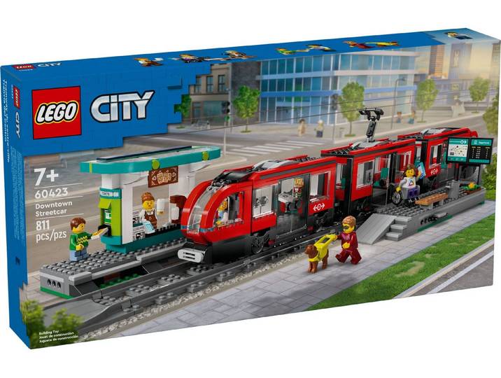LEGO® LEGO® City 60423 Straßenbahn mit Haltestelle Konstruktionsspielsteine, (811 St)
