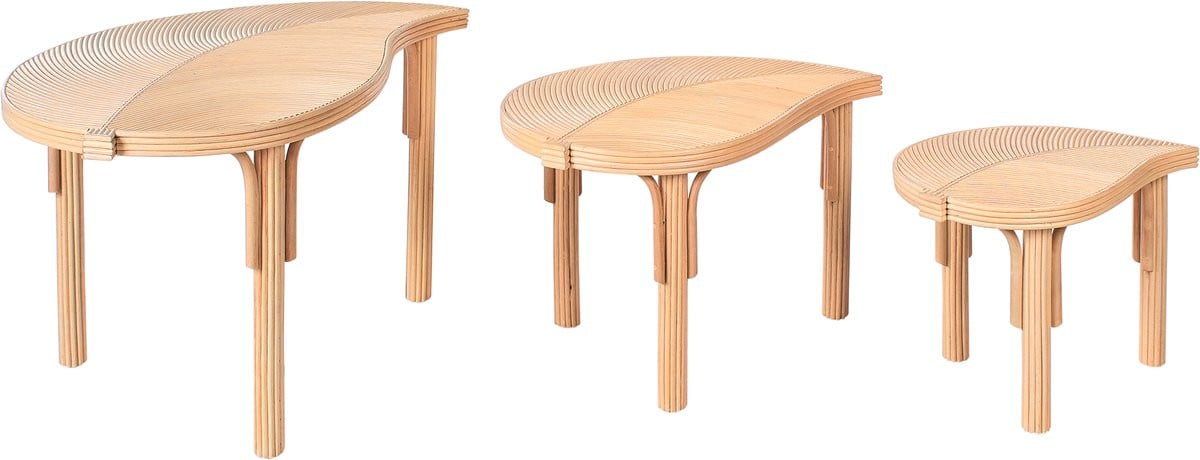 Paralia Salontafel set van 3 in Natuurlijk Rotan