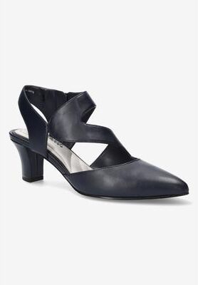 Extra Wide Width Women's Venue Pumps by Easy Street in Navy (Size 9 WW)