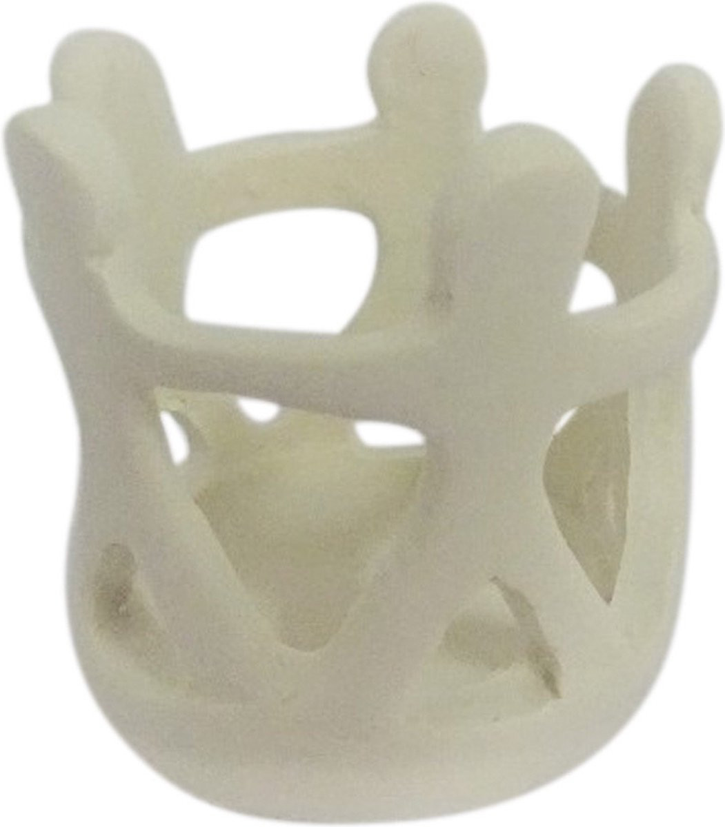 Sawahasa Waxinelichthouder Vriendenkring Creme Polystone 6 cm