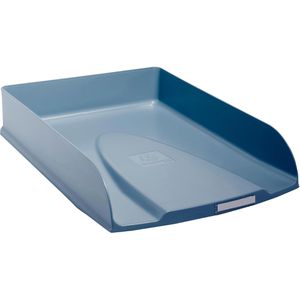Exacompta Briefablage 11170D, AutentiK, A4+, Blaugrau, stapelbar, Recycling-Kunststoff