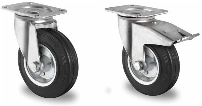 Set CASCOO Lenkrolle ø 125 mm Serie SWS4 Rollenlager + Lenkrolle mit...