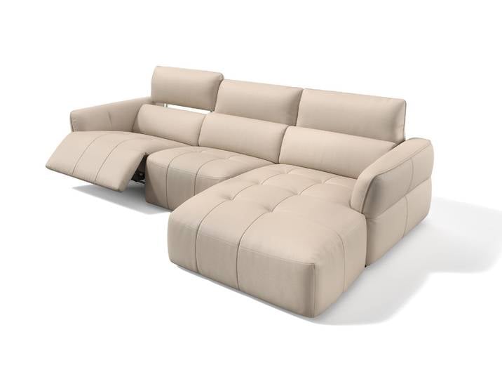 Leder Ecksofa VERANO Eckgarnitur Elektrische Relaxfunktion Ledercouch Polsterecke Eckcouch