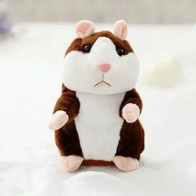 Inspire Essentials Talking Hamster Plush Toy Repeats What You Say Funny Interactive Doll For Kids And Babies dark Brown