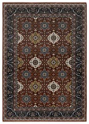 Style Haven Victoria Panel Medallions Red/ Navy Area Rug