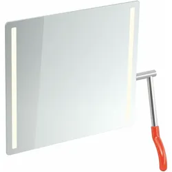 HEWI LED-Kippspiegel, Verbundspiegel, rechteckig, 725x741 mm, Koralle