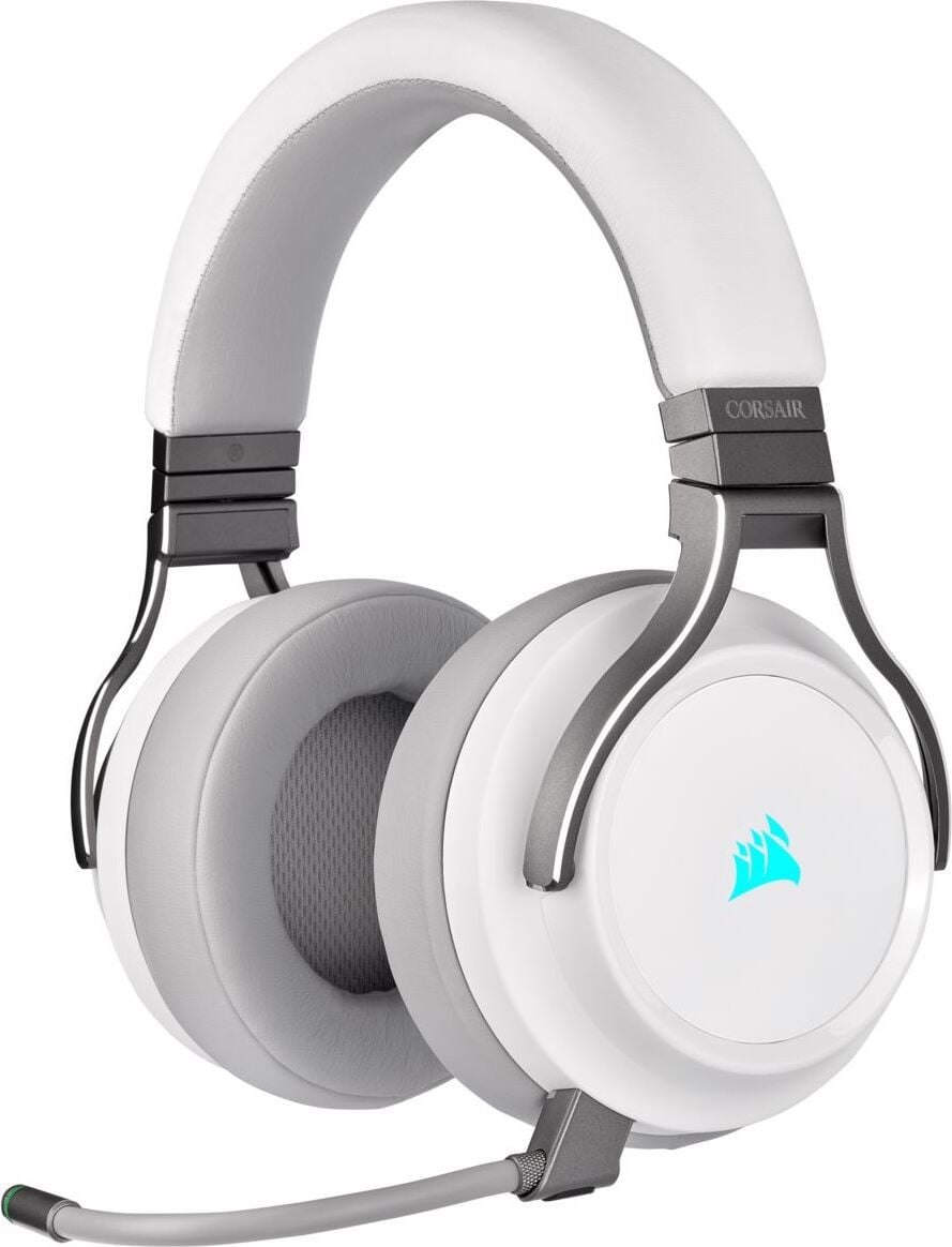 Corsair Virtuoso RGB Gaming Hoofdtelefoon met Microfoon, Bekabeld en Draadloos, Wit