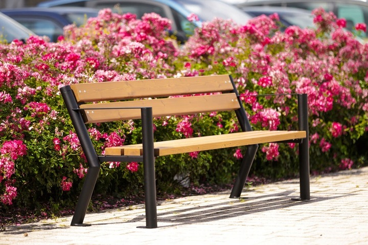 Hölzerner Gartenbank mit Rückenlehne 185x54cm Sitzbank Parkbank