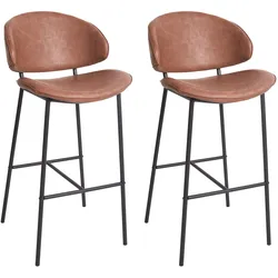 BARSTUHL 2er-Set Kunstleder Braun Kiana