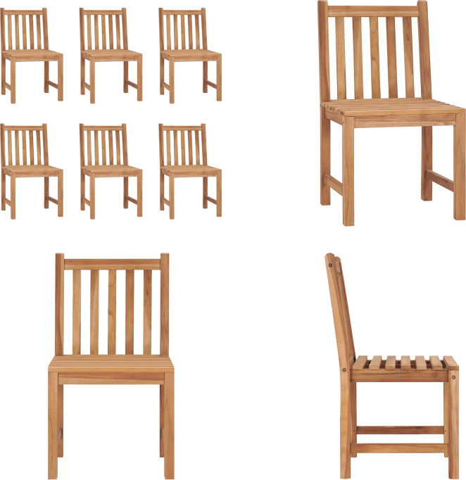 vidaXL Gartenstühle 6 Stk. Massivholz Teak - Gartenstuhl - Gartenstühle - Holz-Gartenstuhl - Holz-Gartenstühle