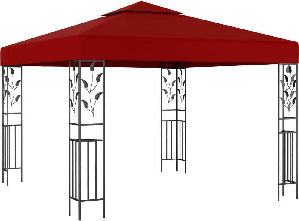 Gartenpavillon Weinrot 3 x 3 x 2,5 m