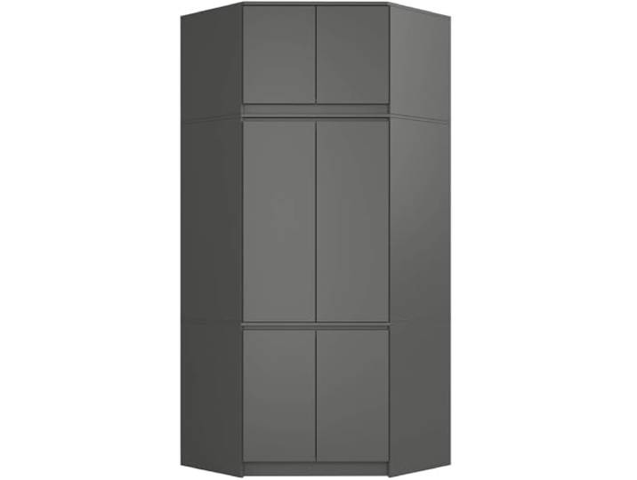 AKORD Eckkleiderschrank mit Erweiterung S100 Graphitgrau 100 cm 6 Türen B100xH50xT235 cm