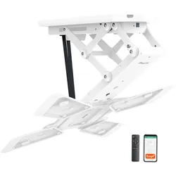 EasyLife - TV Deckenhalter Smart Home elektrisch schwenkbar 23 bis 55 Zoll, VESA bis 400x400 (weiß)